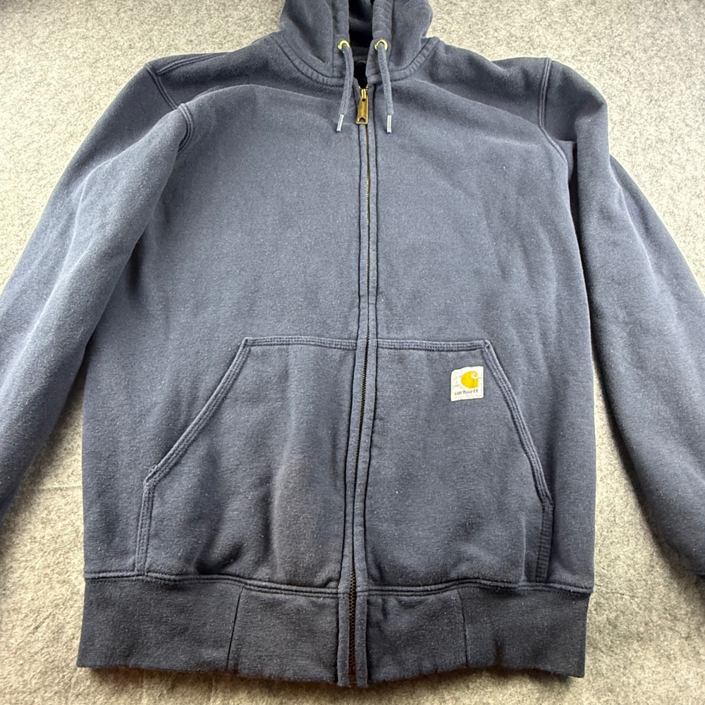 Carhartt Mens Loose Fit Midweight Full Zip Hoodie Navy Blue S K122-472